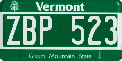 VT license plate ZBP523
