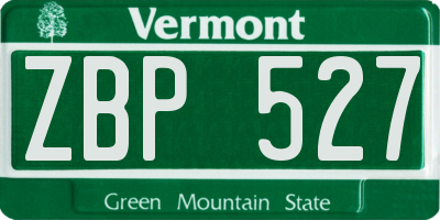VT license plate ZBP527