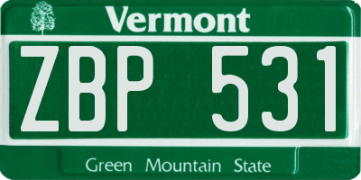 VT license plate ZBP531