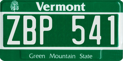 VT license plate ZBP541