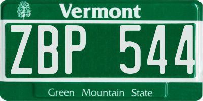 VT license plate ZBP544