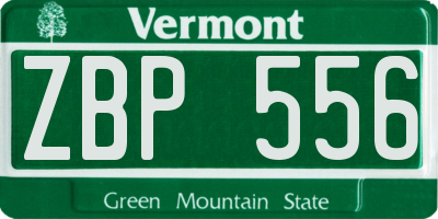 VT license plate ZBP556