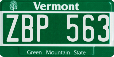 VT license plate ZBP563