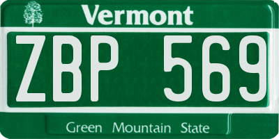 VT license plate ZBP569