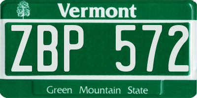 VT license plate ZBP572