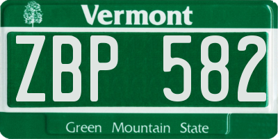 VT license plate ZBP582