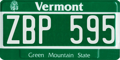 VT license plate ZBP595