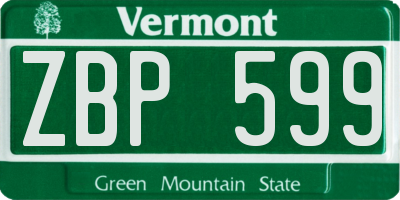 VT license plate ZBP599