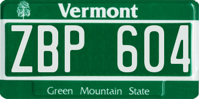 VT license plate ZBP604