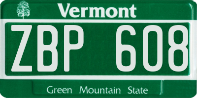 VT license plate ZBP608