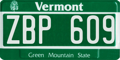 VT license plate ZBP609