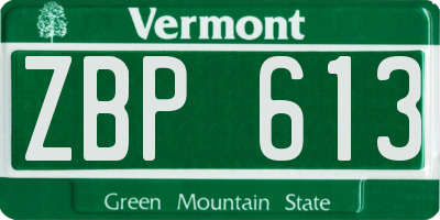 VT license plate ZBP613