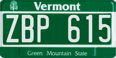 VT license plate ZBP615