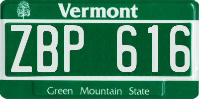 VT license plate ZBP616