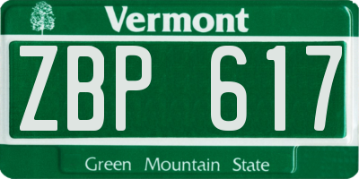 VT license plate ZBP617