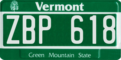 VT license plate ZBP618