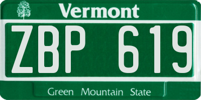 VT license plate ZBP619