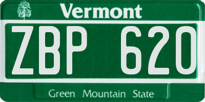 VT license plate ZBP620