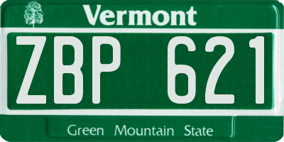 VT license plate ZBP621