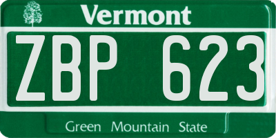 VT license plate ZBP623
