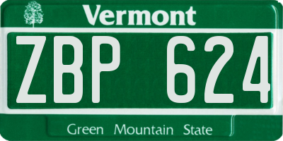 VT license plate ZBP624