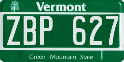VT license plate ZBP627