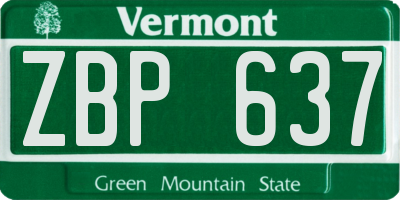 VT license plate ZBP637
