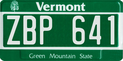 VT license plate ZBP641