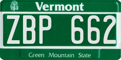 VT license plate ZBP662