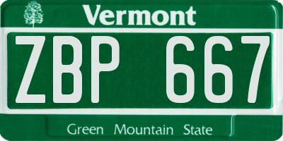 VT license plate ZBP667