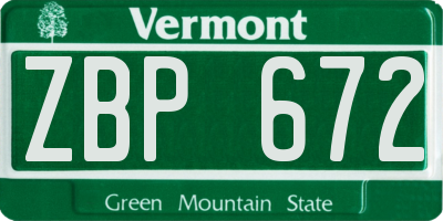 VT license plate ZBP672