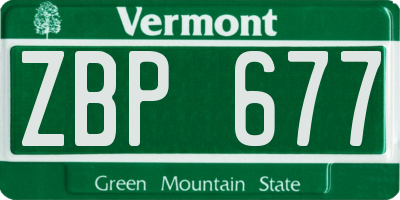 VT license plate ZBP677