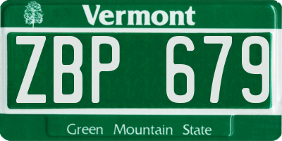 VT license plate ZBP679