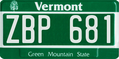 VT license plate ZBP681