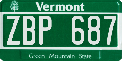 VT license plate ZBP687