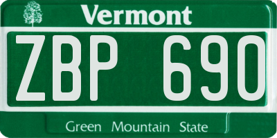 VT license plate ZBP690