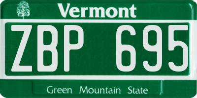 VT license plate ZBP695