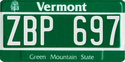 VT license plate ZBP697