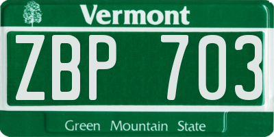 VT license plate ZBP703