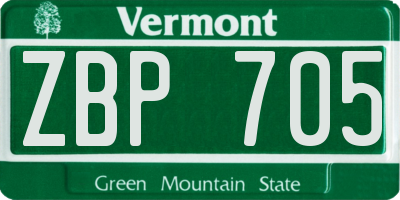 VT license plate ZBP705