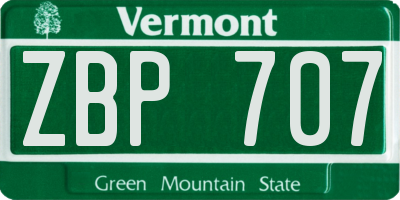 VT license plate ZBP707