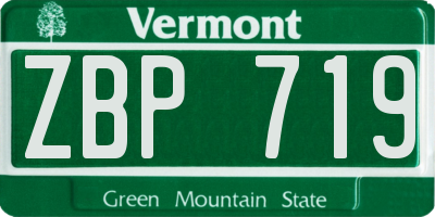 VT license plate ZBP719