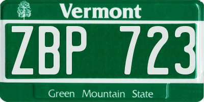 VT license plate ZBP723