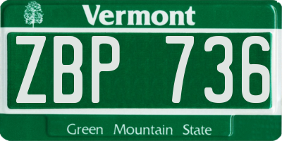 VT license plate ZBP736