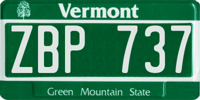 VT license plate ZBP737