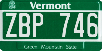 VT license plate ZBP746
