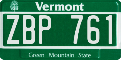 VT license plate ZBP761