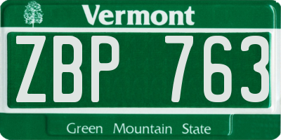 VT license plate ZBP763