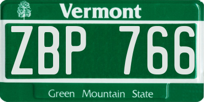 VT license plate ZBP766