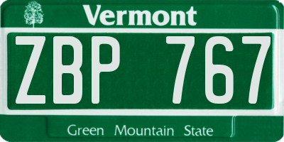 VT license plate ZBP767